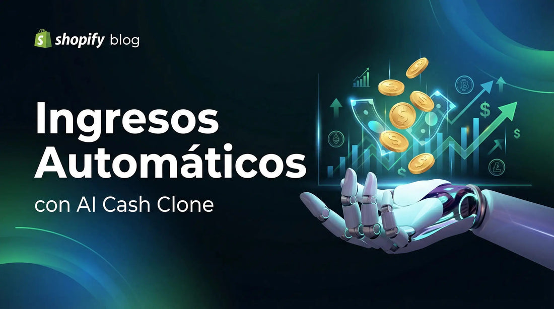 Portada estilo cyberpunk de AI Cash Clone mostrando una mujer profesional operando una interfaz holográfica de inteligencia artificial para generar ingresos digitales.
