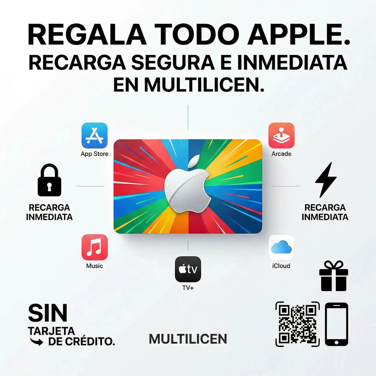 Tarjeta de regalo Apple digital con entrega inmediata para recargar Apple ID en Multilicen