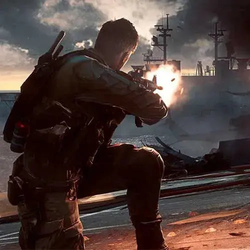 Captura del gameplay de Battlefield 4 Premium en EA App mostrando combate realista y gráficos HD.