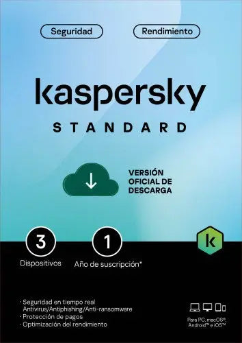 Licencia oficial Kaspersky Standard Antivirus con activación inmediata
