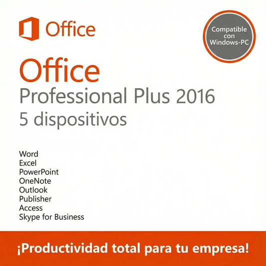 Microsoft Office 2016 Professional Plus original para Windows – Suite completa de productividad